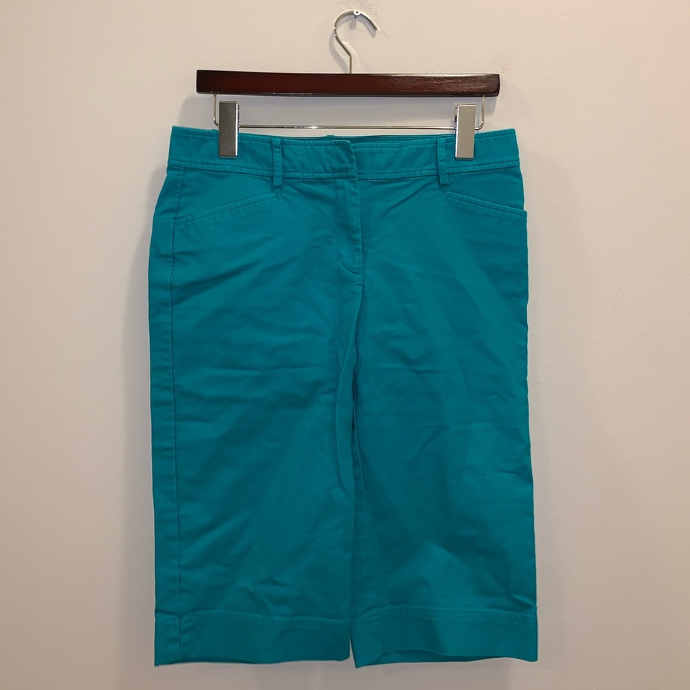 Ann Taylor Signature Turquoise Khaki shorts size 6 - Picture 2 of 11